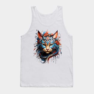 cat tattoo Tank Top